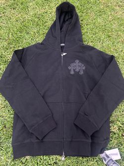 Chrome hearts men’s black cross zip up hoodie
