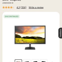 LG 24 In Monitor $50