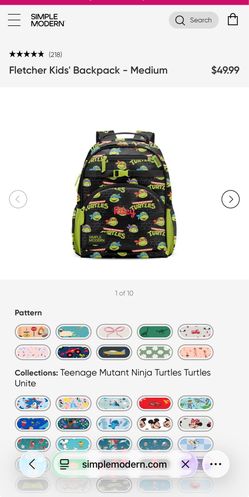 Simply modern ninja turtle back pack
