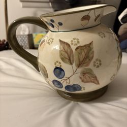 Floral Ceramic Pitcher 