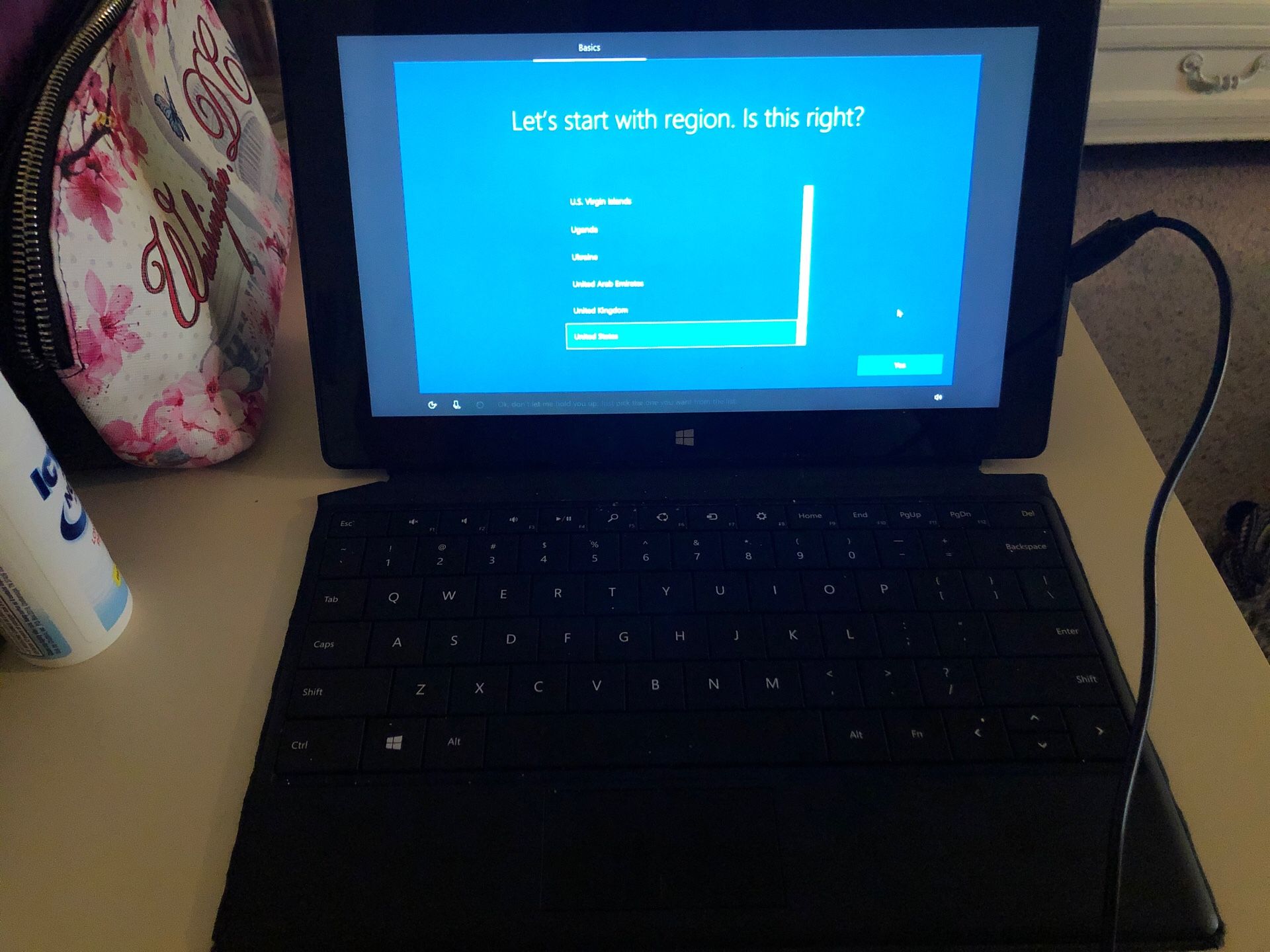 Microsoft Pro tablet with keyboard