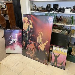 Vintage Classic rock Posters, Led Zeppelin, glass framed