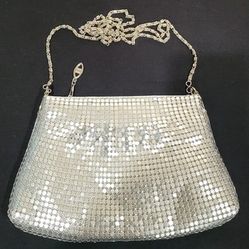 Vintage Y & S Original Silver Metal Mesh Purse/Evening Bag W Chain Strap