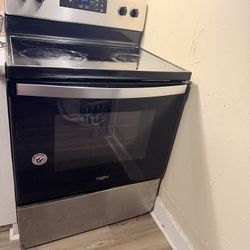 Whirlpool GlassTop Silver & Black Stove