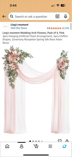 Wedding flower decor for arch and chairs