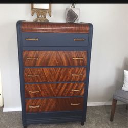 Waterfall Dresser, Vanity And Nightstand 