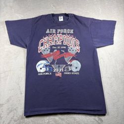 Vintage 1990s Ohio State Buckeyes Air Force Bowl Game Men’s L Faded Blue RARE#5A