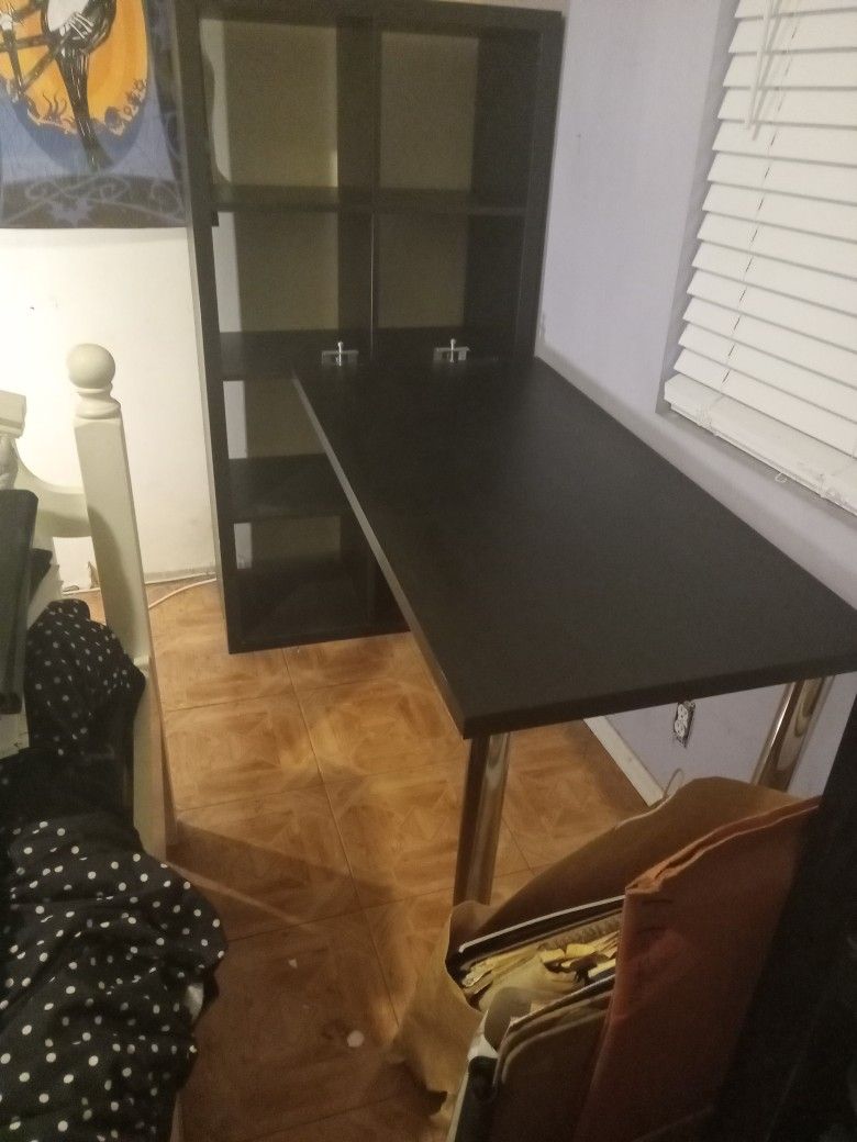 Ikea Storage Bookcase With Attched Desk