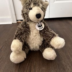 Build A Bear Wolf BAB World Wildlife Fund WWF Gray Timber Plush Stuffed Animal