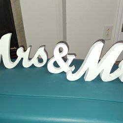 Mr. And Mrs. Signs Used On Head Table