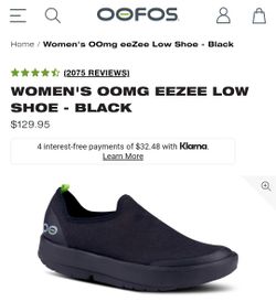 OOFOS OOMG EEZEE Low Shoe - Black - 8.5W 