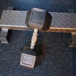 40 Forty Pound Lb Rubber Dumbbell