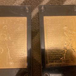  1994 22 Karat Gold Babe Ruth And Lou Gehrig Cards 