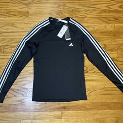 Adida Techfit 3-Stripes Training Long Sleeve Tee Men’s Sz M New! 