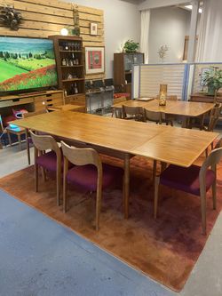 Mid-Century Danish Teak Drawleaf Dining Table