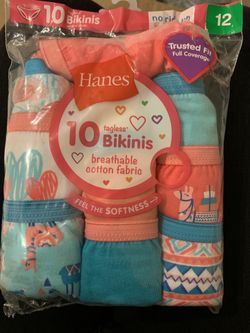 New- Hanes Tagless Bikinis Size 12