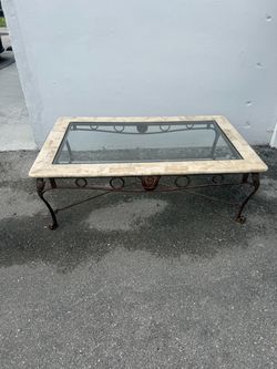 Vintage Marble/Iron base coffee and end table