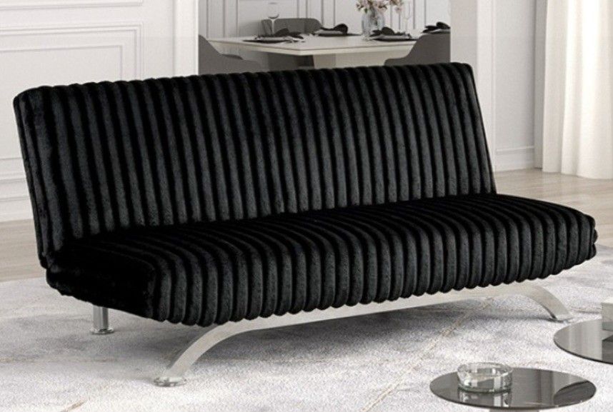 Brand New Black Super Plush Futon Sofa Sleeper