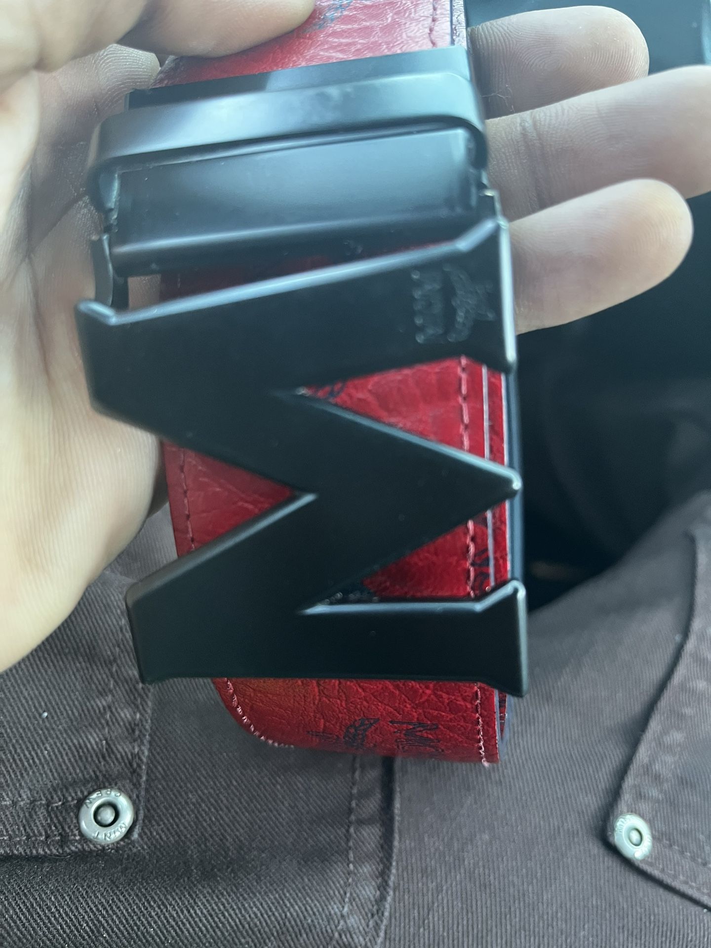 M C M Red Reversible Belt