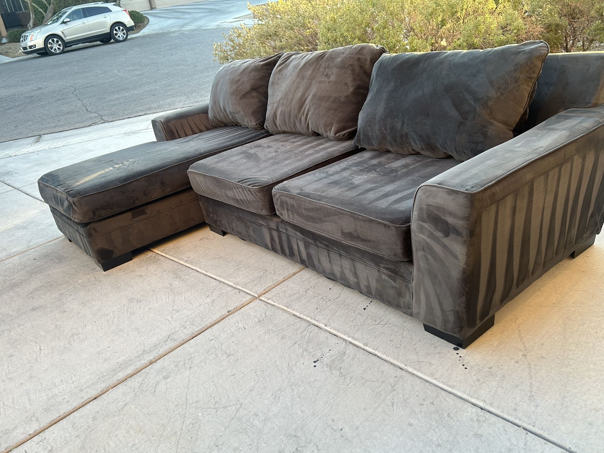 2-piece gunmetal gray sectional