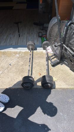100lbs and 110lbs straight bar