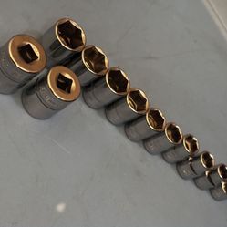 Snap-on Tools 12 pc 3/8" Drive 6-Point Metric Flank Drive® Shallow Socket Set (8-19 mm)
