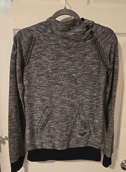 Roxy Heathered Gray Tweed Hooded Pullover Size Small