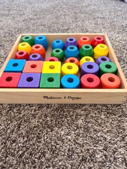 Melissa & Doug Wooden Lacing Beads Set