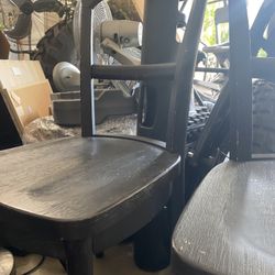 Black Wooden Chairs - Set Of 2