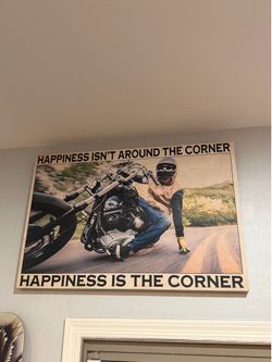 Motorcycle Themed Wall Art Posters - Set of 2