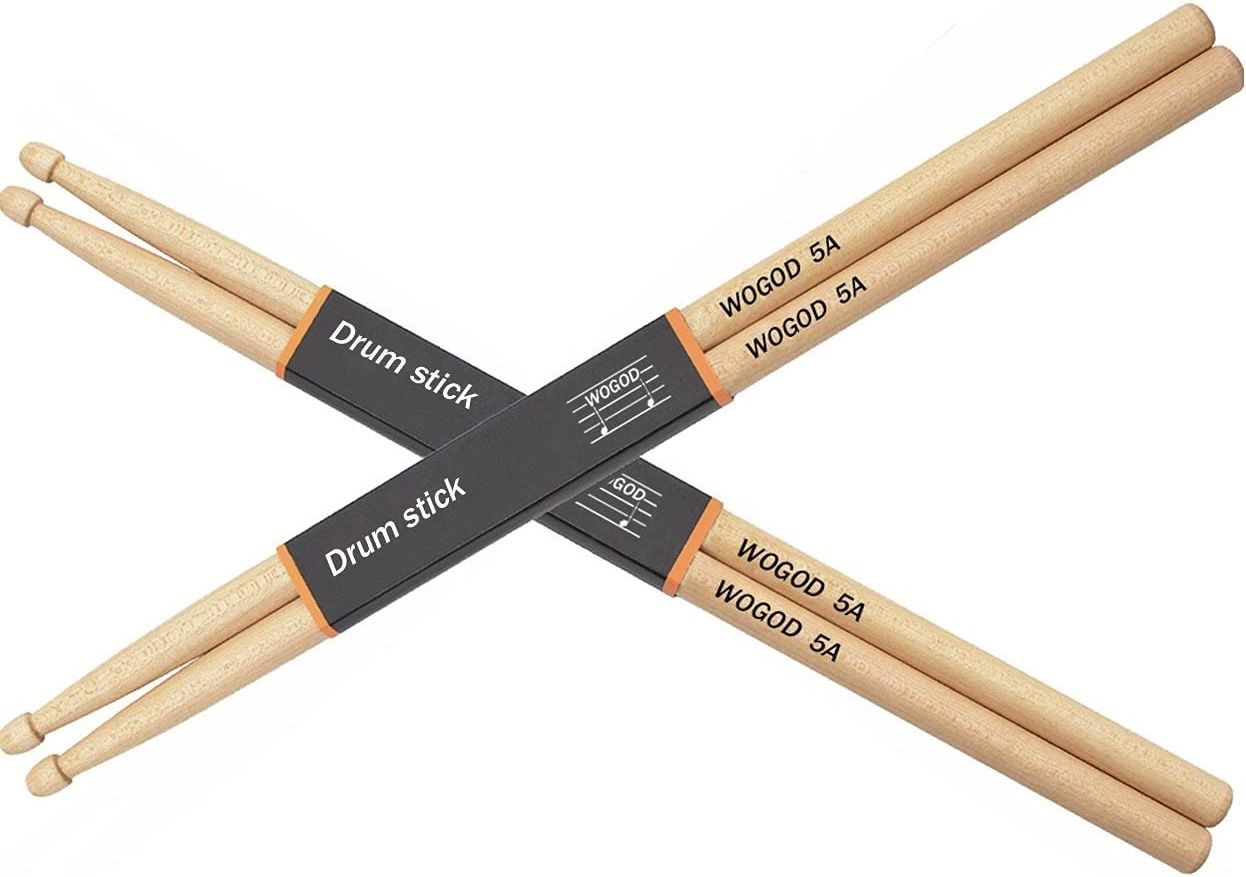WOGOD 5A Maple Drum Sticks, Two Pair