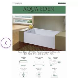 Brand New Alcove Bathtub