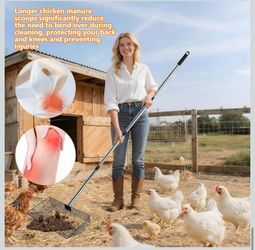 Chicken/Dog poop  Scooper for Sand, 15-Inch Large Adjustable Metal Chicken  /DogManure Scoop,