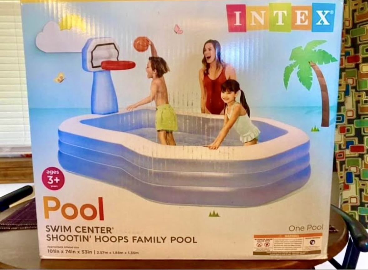 Brand New Inflatable Pool W/basketball Nets