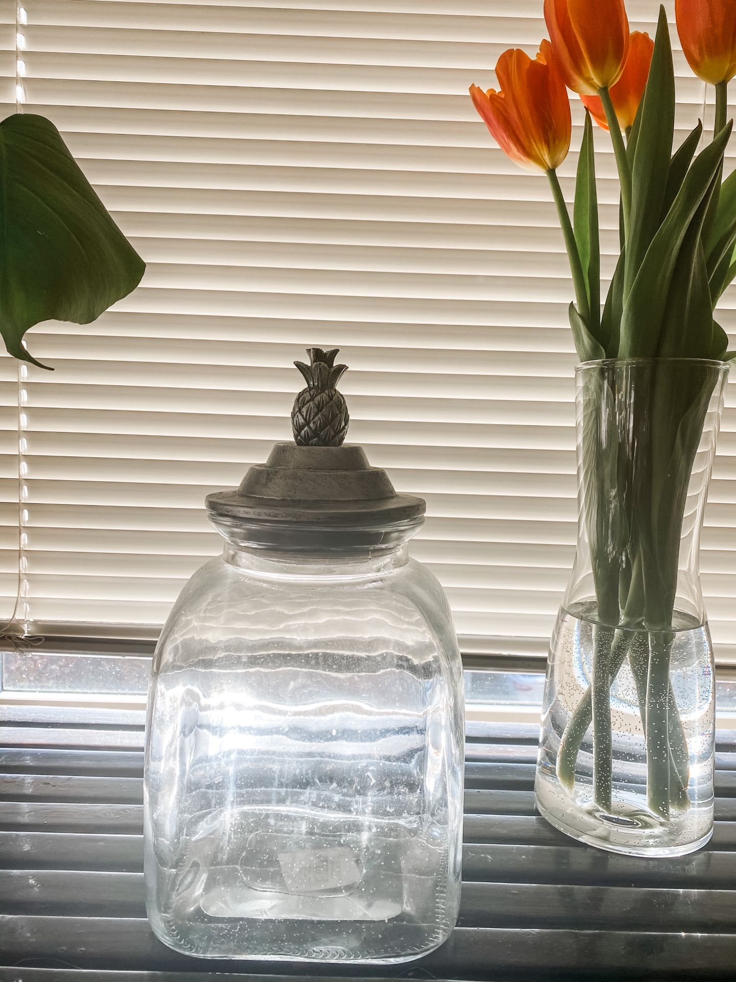 Glass storage container w/ pineapple lid