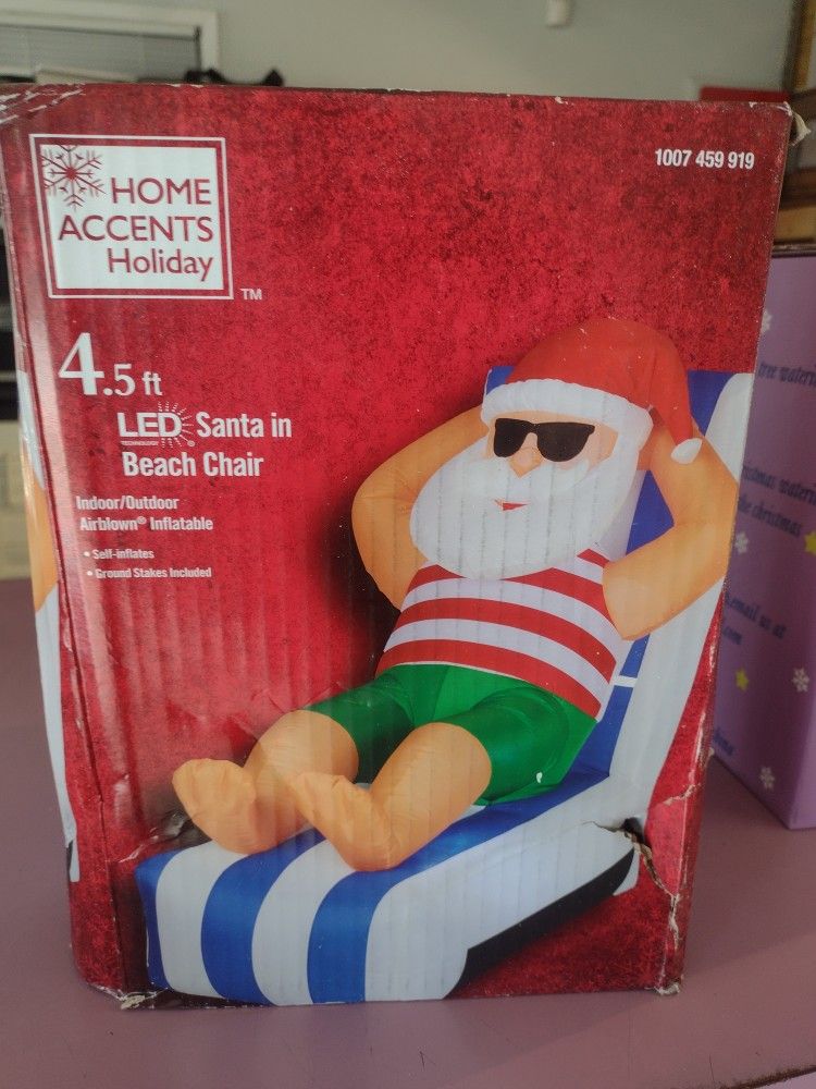 4.5" Led Santa In Bench Chair