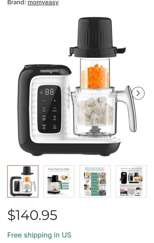 MOMYEASY Baby Food Maker, Multifunction Processor Chopper Grinder, Baby Food