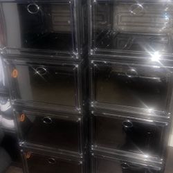 Shoe Case Clear Black Storage