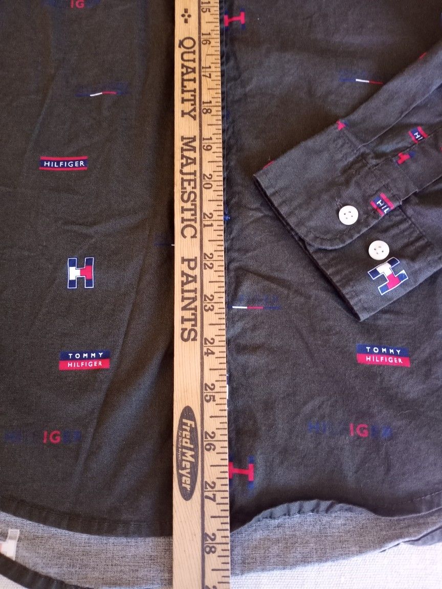 Tommy Hilfiger Monogram Slim Fit Long Sleeve Shirt Nwot Size Medium