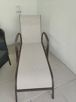 Chaise Lounge and 2 Rattan chairs