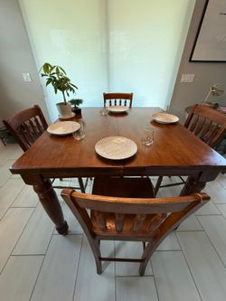 Wood Counter-Height Dining Table with Chairs