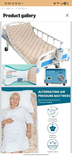 Kekoy Alternating Air Pressure Mattress Pad, Bed Sore Prevention, Hospital Topper for Bedridden Patients, 130 Air Cells, Adjustable Whisper Quiet Pump