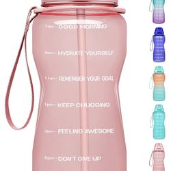 Motivational Water Bottle With Time And Straw