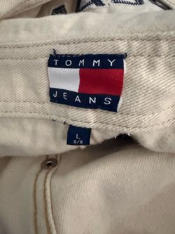 CHEAP Tommy Jeans White Denim Overralls SIZE LARGE
