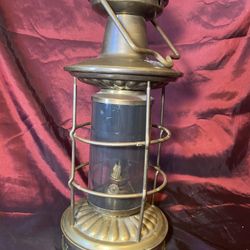 Antique stamped  R V anchor oil Lamp 