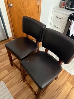 Brown bar stool chairs