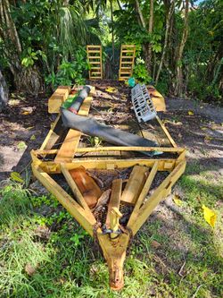 Flatbed Utility Trailer Yellow Steel Frame
