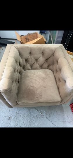 Tufted Accent Chair Beige Upholstered set of 2