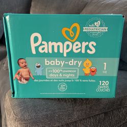 Pampers Baby-dry. Size 1 8-14 lb. 120 Diapers 