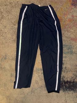 Nike Navy Track Pants with Silver Side Stripes